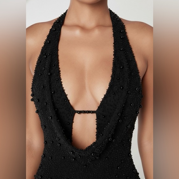 Beaded Halter Mini Dress 💎 - Picture 2 of 3